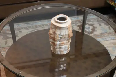 Altered jar. Pushed and pinched jar with soda flashing.